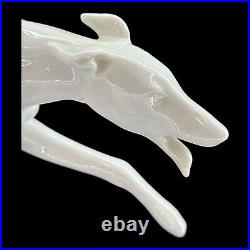 Kaiser Bochmann 2 Running Whippets Greyhounds White Porcelain 408 Dog Vintage