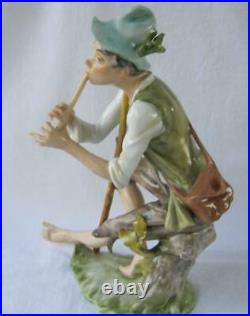 Kaiser Porcelain Vagabond Flute Player Figurine Hand Painted Germany Superb