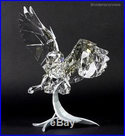 LARGE Swarovski Silver Crystal SNOWY OWL Bird 5004640 Glass Figurine Statue SWR