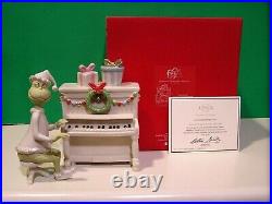 LENOX GRINCH'S CHRISTMAS MELODY 2 piece Piano sculpture set NEW in BOX with COA