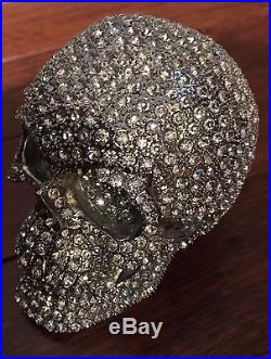 L'Objet Swarovski Crystal Limited Edition Medium Skull Figurine Silver