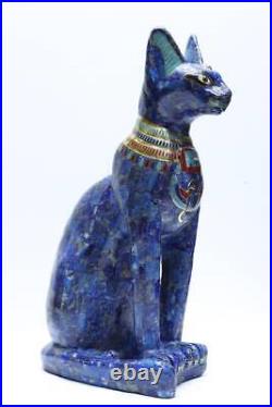 Lapis lazuli Ancient Egyptian Bastet Goddess Egyptian Bastet with the scarab