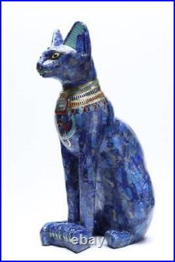 Lapis lazuli Ancient Egyptian Bastet Goddess Egyptian Bastet with the scarab