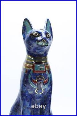 Lapis lazuli Ancient Egyptian Bastet Goddess Egyptian Bastet with the scarab
