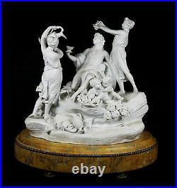 Large Antique Sevres Bisque Porcelain Sculpture Group Dionisius 19th century Old