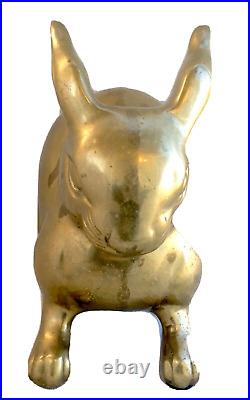 Large & Heavy Vintage Brass Bunny Rabbit Sculpture Figure, 14 lbs & 10-1/2 Long