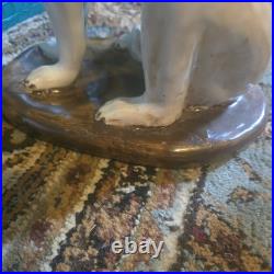 Large Hollywood Regency Whippet Pottery Dog Figurines 14 H