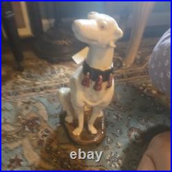 Large Hollywood Regency Whippet Pottery Dog Figurines 14 H