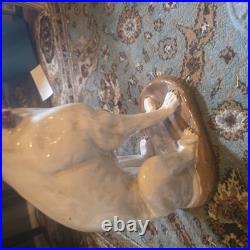 Large Hollywood Regency Whippet Pottery Dog Figurines 14 H