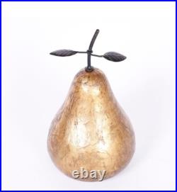 Large Mid Century Gilt Porcelain Pear VTG made in Italy/Height 16, Diameter 9