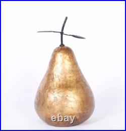 Large Mid Century Gilt Porcelain Pear VTG made in Italy/Height 16, Diameter 9
