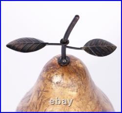 Large Mid Century Gilt Porcelain Pear VTG made in Italy/Height 16, Diameter 9