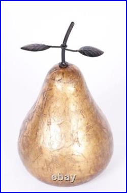 Large Mid Century Gilt Porcelain Pear VTG made in Italy/Height 16, Diameter 9