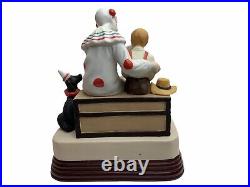 Large Norman Rockwell The Runaway Figurine Music Box Clown Boy Dog
