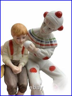 Large Norman Rockwell The Runaway Figurine Music Box Clown Boy Dog