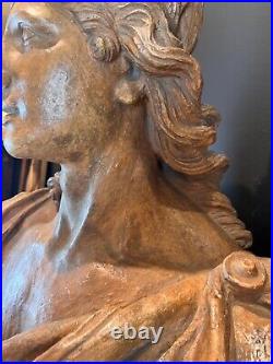 Large Scale 19th Century French Terracotta Bust of a Marianne, Symbol Of France