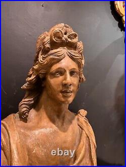 Large Scale 19th Century French Terracotta Bust of a Marianne, Symbol Of France