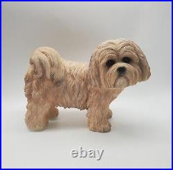 Large Vintage Lhasa Apso Danbury Mint Dog Resin Statue Rare 7H