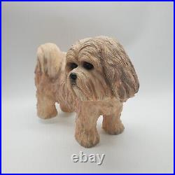 Large Vintage Lhasa Apso Danbury Mint Dog Resin Statue Rare 7H