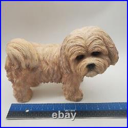 Large Vintage Lhasa Apso Danbury Mint Dog Resin Statue Rare 7H