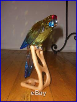 Large Vintage Swarovski Birds of Paradise Macaw Parrot Crystal Retired figure