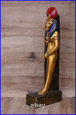 Large statue of Goddess Sekhmet standing, Egyptian Art handcrafted heavy stone