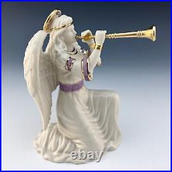 Lenox China First Blessing Nativity Kneeling ANGEL with Trumpet Figurine No Box
