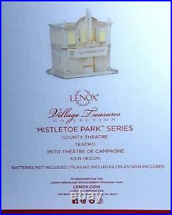 Lenox Mistletoe Park Village County Theater Treasures Lighted Series New IN Box