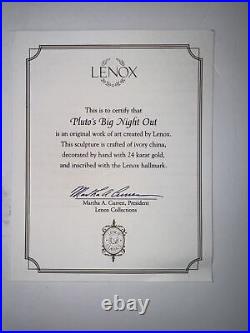 Lenox Walt Disney Pluto's Night Out Figurine Ivory & Gold, Complete with COA