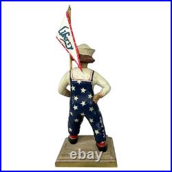 Leo R. Smith MS. LIBERTY Sailor Girl Statue with Flag Patriotic Folk Art Retired