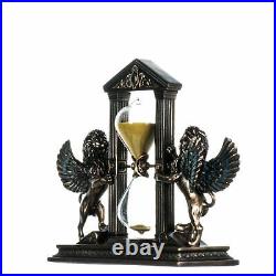 Lions HourGlass Winged Creature Gold Sand Timer Bronze Finish 7.2 Inches