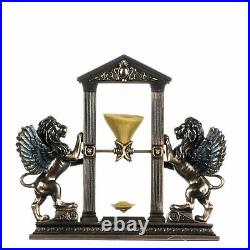 Lions HourGlass Winged Creature Gold Sand Timer Bronze Finish 7.2 Inches