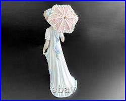 Lladro 10.5 5322 Viennese Lady Woman Pink Parasol Figurine Retired