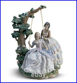 Lladro #1868 A Quiet Conversation Brand Nib Ladies Swing Limited Rare $1000 Off