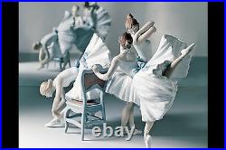 Lladro #8476 Backstage Ballet Limited Edition Brand Nib 3 Ballerinas Girls F/sh