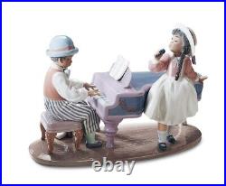 Lladro Black Legacy Jazz Band Duo Pianist and Singer MINT