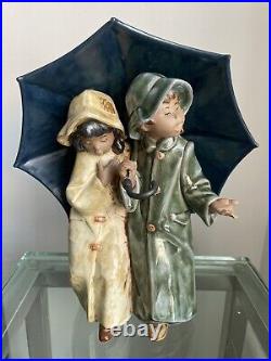 Lladro Collectible Figurine Under The Rain. Rare Figurine