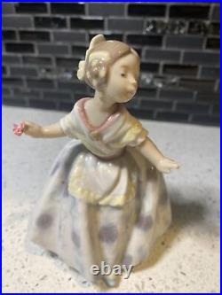 Lladro Figurine #5373 Teresita / Girl Dancing with Rose -RARE NO BOX