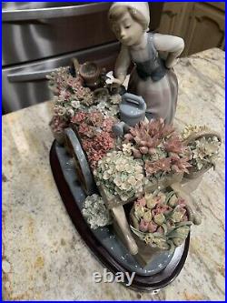 Lladro Girl With Flower Cart Msrp $3500.00