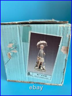Lladro Girl With Umbrella And Geese #4510
