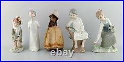 Lladro, Nao and Zaphir, Spain. Five porcelain figurines of children. 1980 / 90's