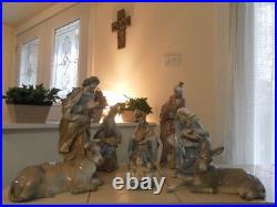 Lladro Nativity 8 Piece Set Old Rare Complete Set Mint Condition Fast Shipping