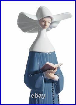 Lladro Prayerful Moment Blue #5500 Brand New In Box Nun Religion Large Save$ F/s