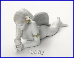 Lladro Precious Angel #8438 Brand New In Box Lady With Flowers Large Save$$ F/sh