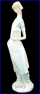 Lladro Professionals Nurse with Charts Porcelain Figurine, #4603, 14.25 High