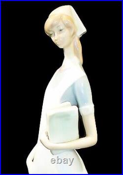 Lladro Professionals Nurse with Charts Porcelain Figurine, #4603, 14.25 High