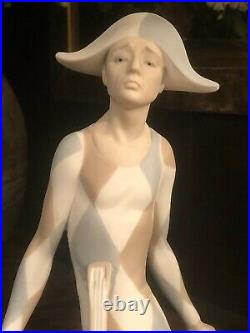 Lladro Sculpter J Puche' Zaphir Spain Porcelain Figurine-Sad Harlequin, Jester