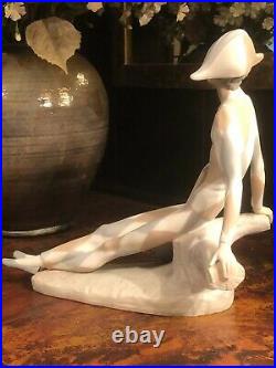 Lladro Sculpter J Puche' Zaphir Spain Porcelain Figurine-Sad Harlequin, Jester