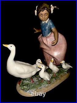 Lladro Spain Hurry Now Girl With Geese Large Figurine 5503 Retired