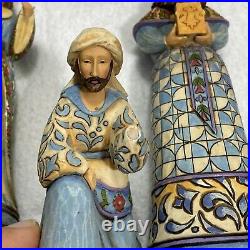 Lot 9 Jim Shore Heartwood Creek BLUE Nativity Figurines 2007 Enesco Christmas